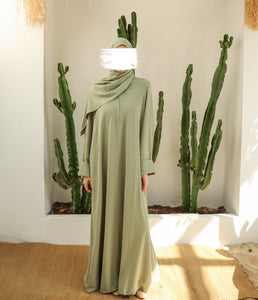 Abaya Kimono A-lijn Jazz + Hijab UsW - Pistache