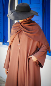 Elizabeth Open Abaya SET - WOOD ROSE