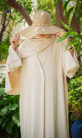 Elizabeth Open Abaya SET - SAND STONE