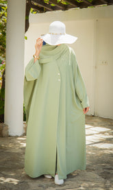 Elizabeth Open Abaya SET - PISTACHIO
