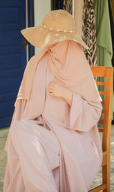 Elizabeth Open Abaya SET - ROSE CREAM