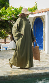 Elisa Linen Blouse Dress HERB