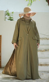 Linen Abaya Awdal Set - OLIVETTE