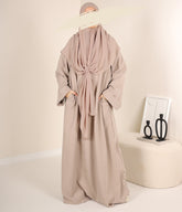 Zahraa Kimono Abaya - Smokey Sand