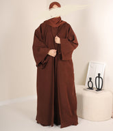 Zahraa OPEN KIMONO Wide Sleeve - Chocolate Brown