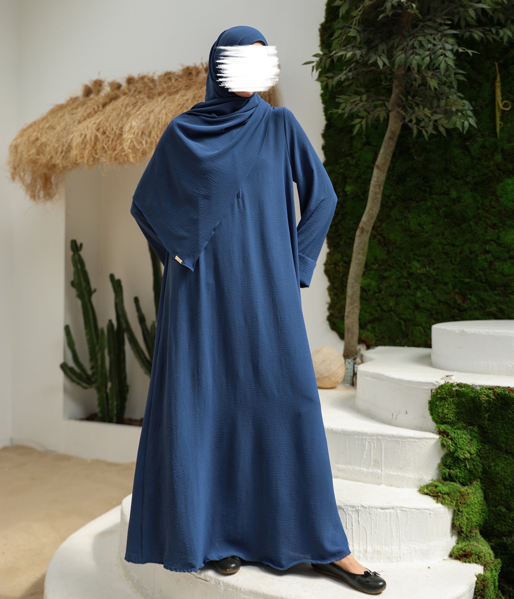 Abaya Kimono A-lijn Jazz + Hijab UsW - Jeans Blue