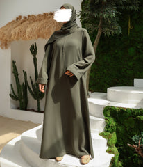 Abaya Kimono A-lijn Jazz + Hijab UsW - Olive