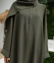 Abaya Kimono A-lijn Jazz + Hijab UsW - Olive