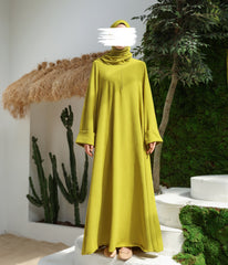 Abaya Kimono A-lijn Jazz + Hijab UsW - Lime