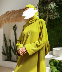 Abaya Kimono A-lijn Jazz + Hijab UsW - Lime