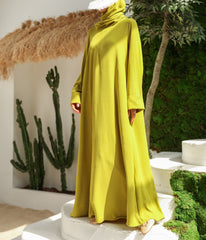 Abaya Kimono A-lijn Jazz + Hijab UsW - Lime