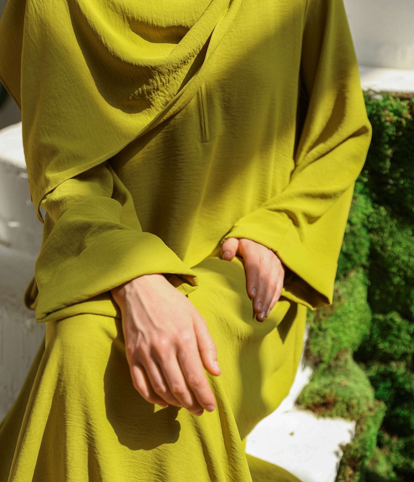 Abaya Kimono A-lijn Jazz + Hijab UsW - Lime