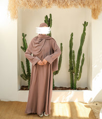 Abaya Kimono A-lijn Jazz + Hijab UsW - Mink