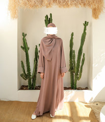 Abaya Kimono A-lijn Jazz + Hijab UsW - Mink