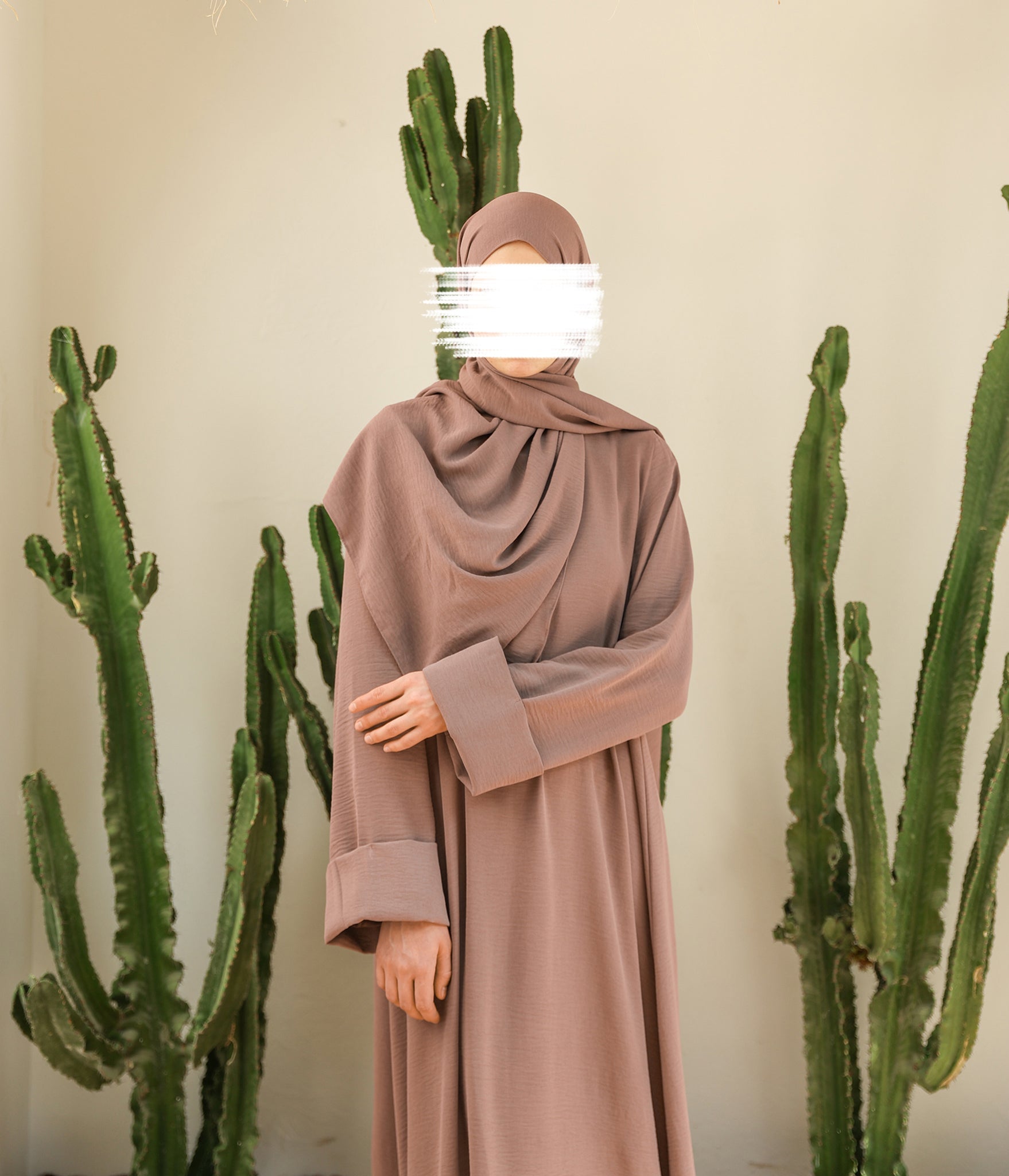 Abaya Kimono A-lijn Jazz + Hijab UsW - Mink