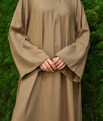 Linnen Kimono Abaya NIQIRAH - Taupe