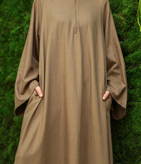 Linnen Kimono Abaya NIQIRAH - Taupe