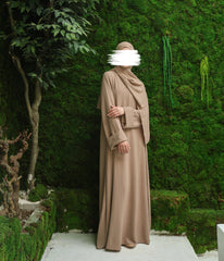 Abaya Kimono A-lijn Jazz + Hijab UsW - Taupe