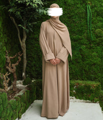 Abaya Kimono A-lijn Jazz + Hijab UsW - Taupe