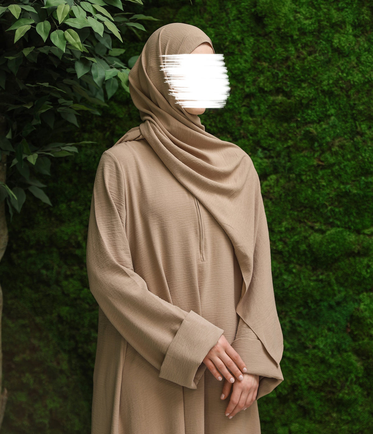 Abaya Kimono A-lijn Jazz + Hijab UsW - Taupe