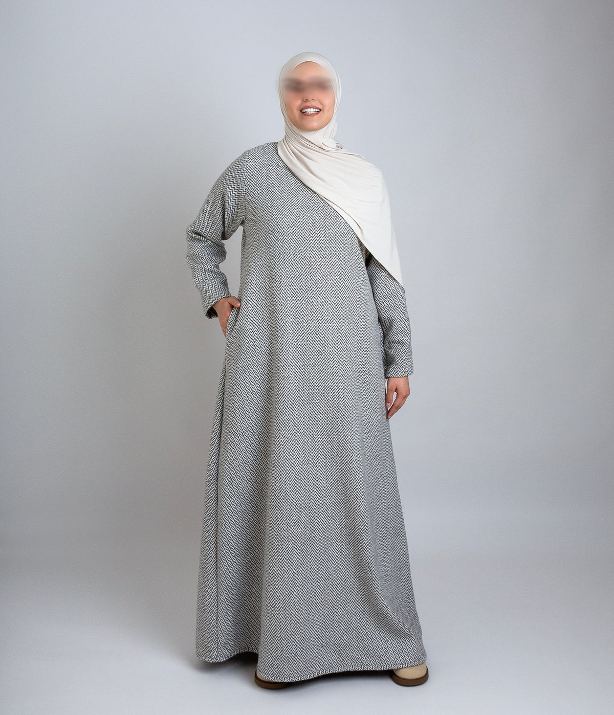 Abaya Tweed Soft grey