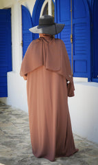 Elizabeth Open Abaya SET - WOOD ROSE