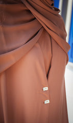 Elizabeth Open Abaya SET - WOOD ROSE
