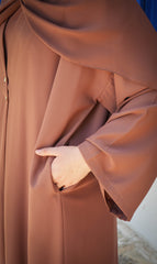 Elizabeth Open Abaya SET - WOOD ROSE