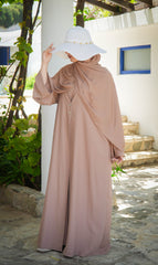 Elizabeth Open Abaya SET - ALMOND