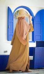 Elizabeth Open Abaya SET - TURMERIC BROWN