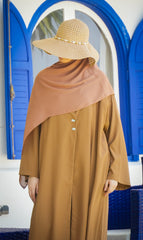 Elizabeth Open Abaya SET - TURMERIC BROWN