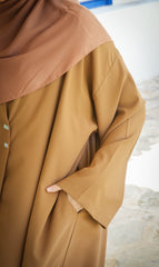 Elizabeth Open Abaya SET - TURMERIC BROWN