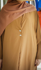 Elizabeth Open Abaya SET - TURMERIC BROWN