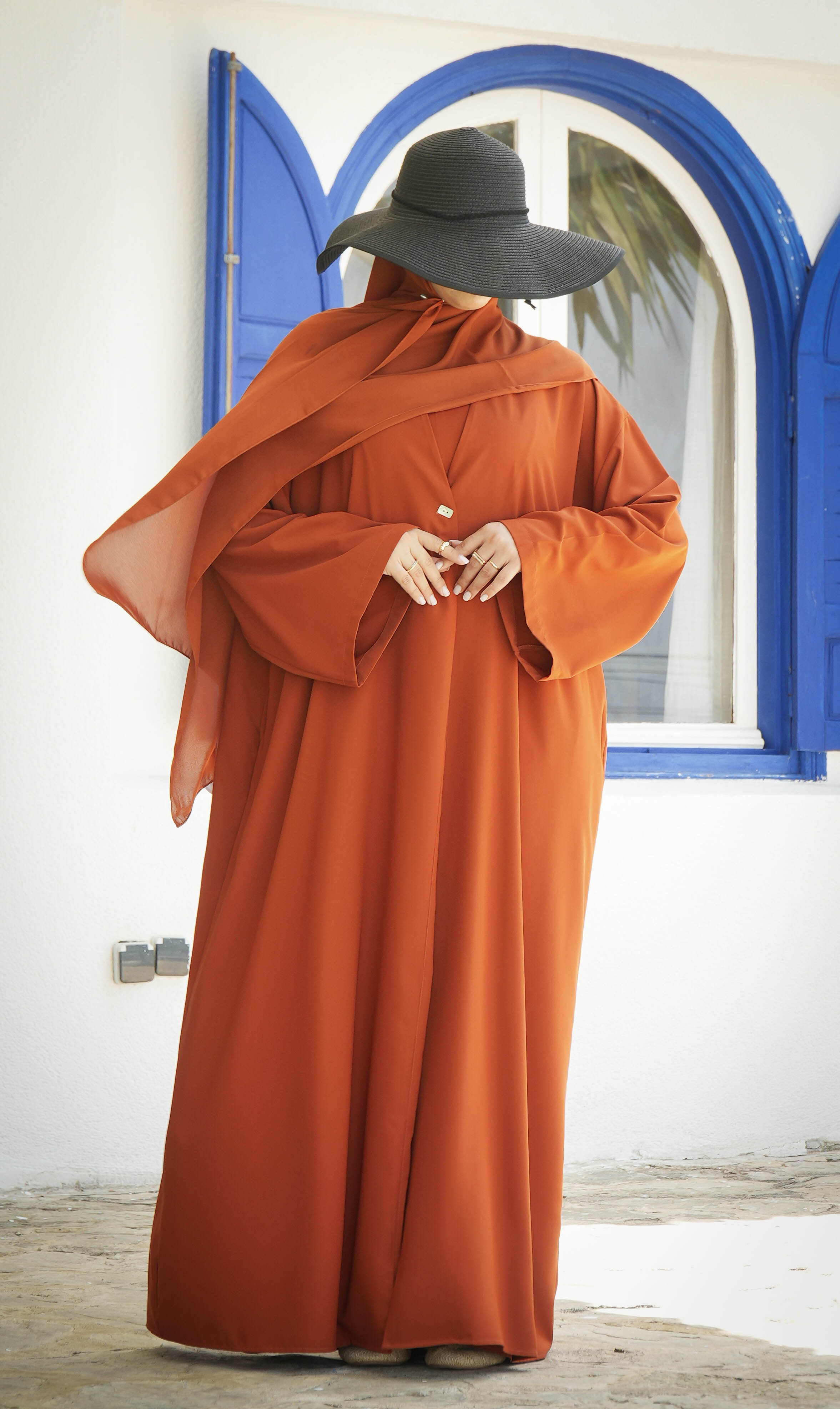 Elizabeth Open Abaya SET - AMBER