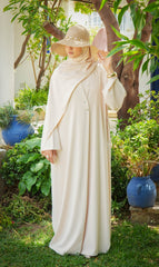 Elizabeth Open Abaya SET - SAND STONE