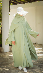 Elizabeth Open Abaya SET - PISTACHIO