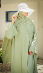 Elizabeth Open Abaya SET - PISTACHIO