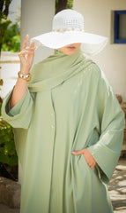Elizabeth Open Abaya SET - PISTACHIO