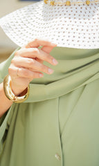 Elizabeth Open Abaya SET - PISTACHIO