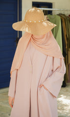 Elizabeth Open Abaya SET - ROSE CREAM