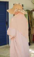 Elizabeth Open Abaya SET - ROSE CREAM