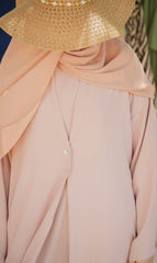 Elizabeth Open Abaya SET - ROSE CREAM