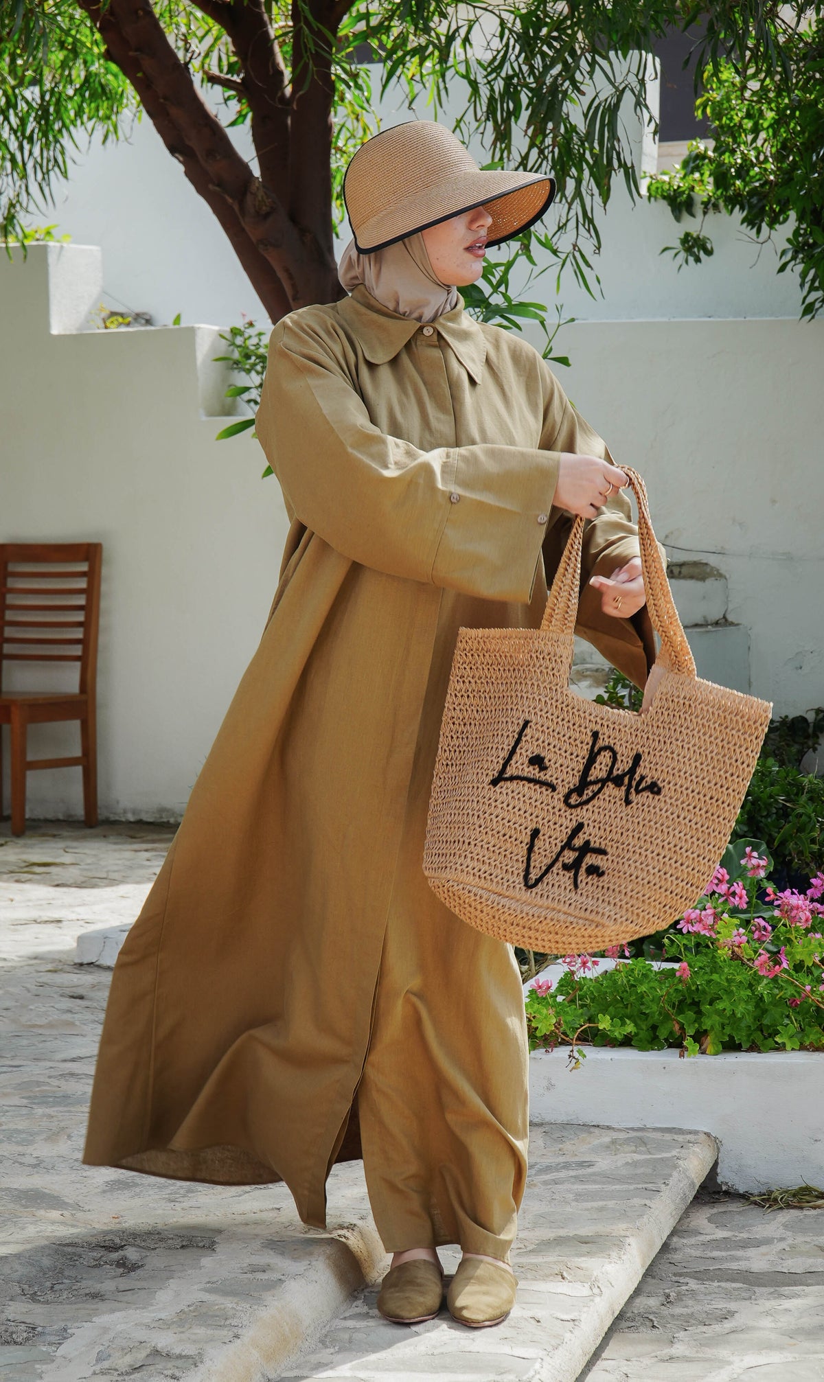 Elisa Linen Blouse Dress DESERT