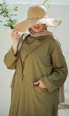 Linen Abaya Awdal Set - OLIVETTE