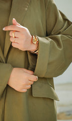 Linen Abaya Awdal Set - OLIVETTE