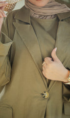 Linen Abaya Awdal Set - OLIVETTE