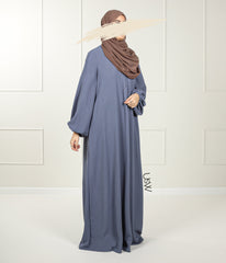 A-Lijn Puff Abaya Arrzha Stretch - Jeans Bleu