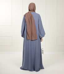 A-Lijn Puff Abaya Arrzha Stretch - Jeans Bleu