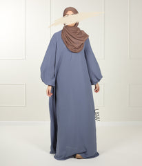 A-Lijn Puff Abaya Arrzha Stretch - Jeans Bleu