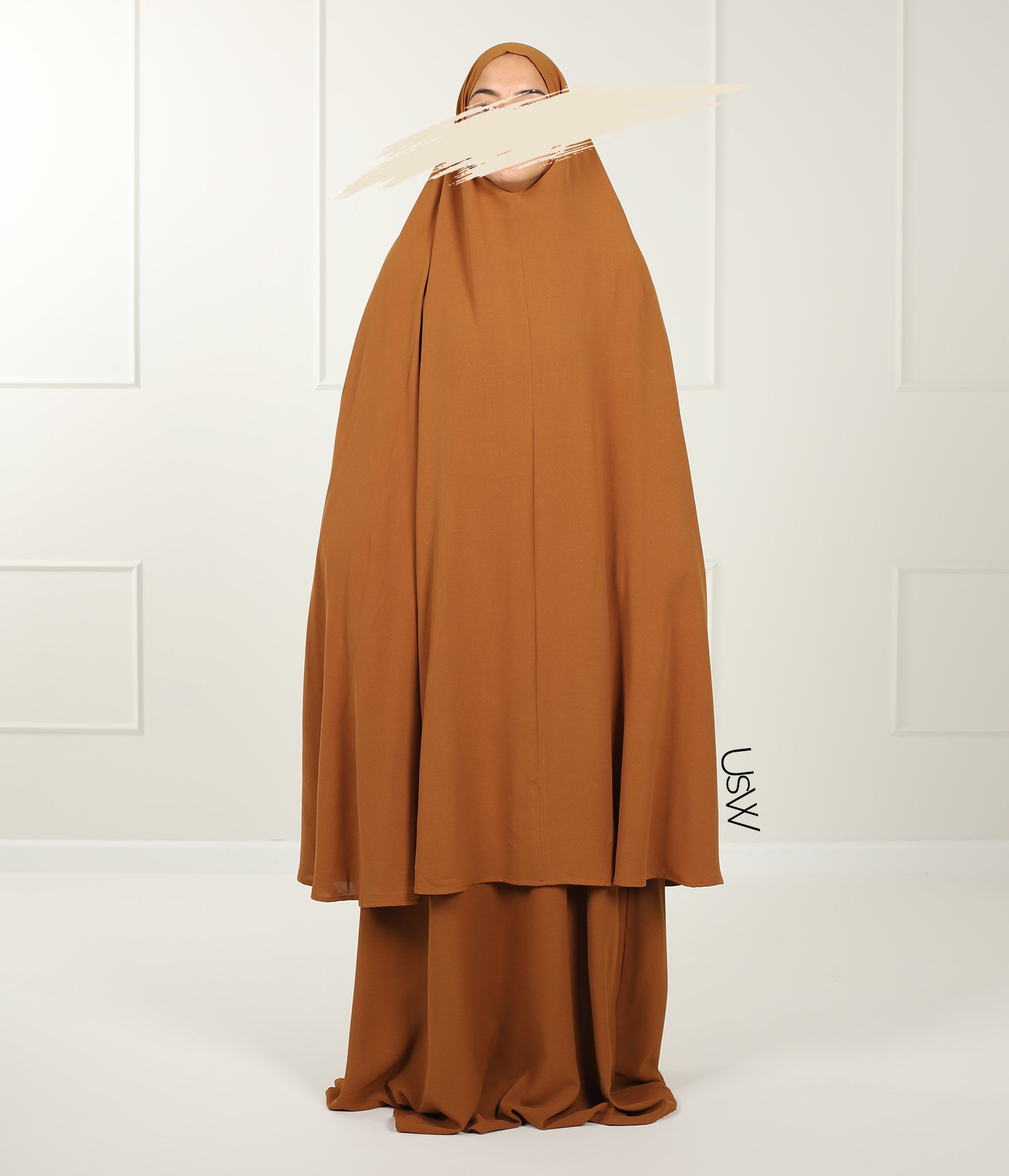 A-Lijn Puff Abaya Arrzha Stretch - Caramel